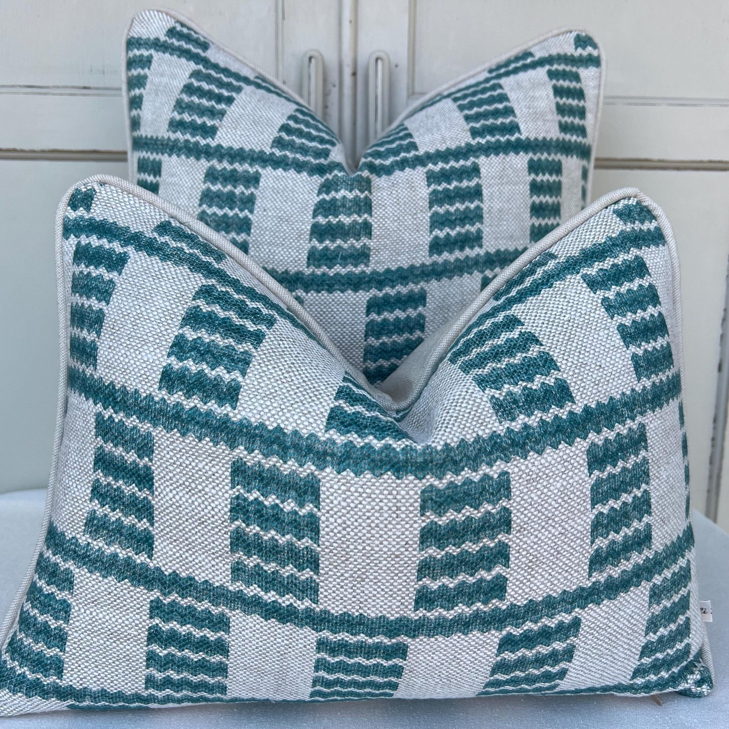 Cushions Made In Fermoie Cove Linen Luxury Designer Decorative Teal Neutral Cushion Pillow Throw Cover
