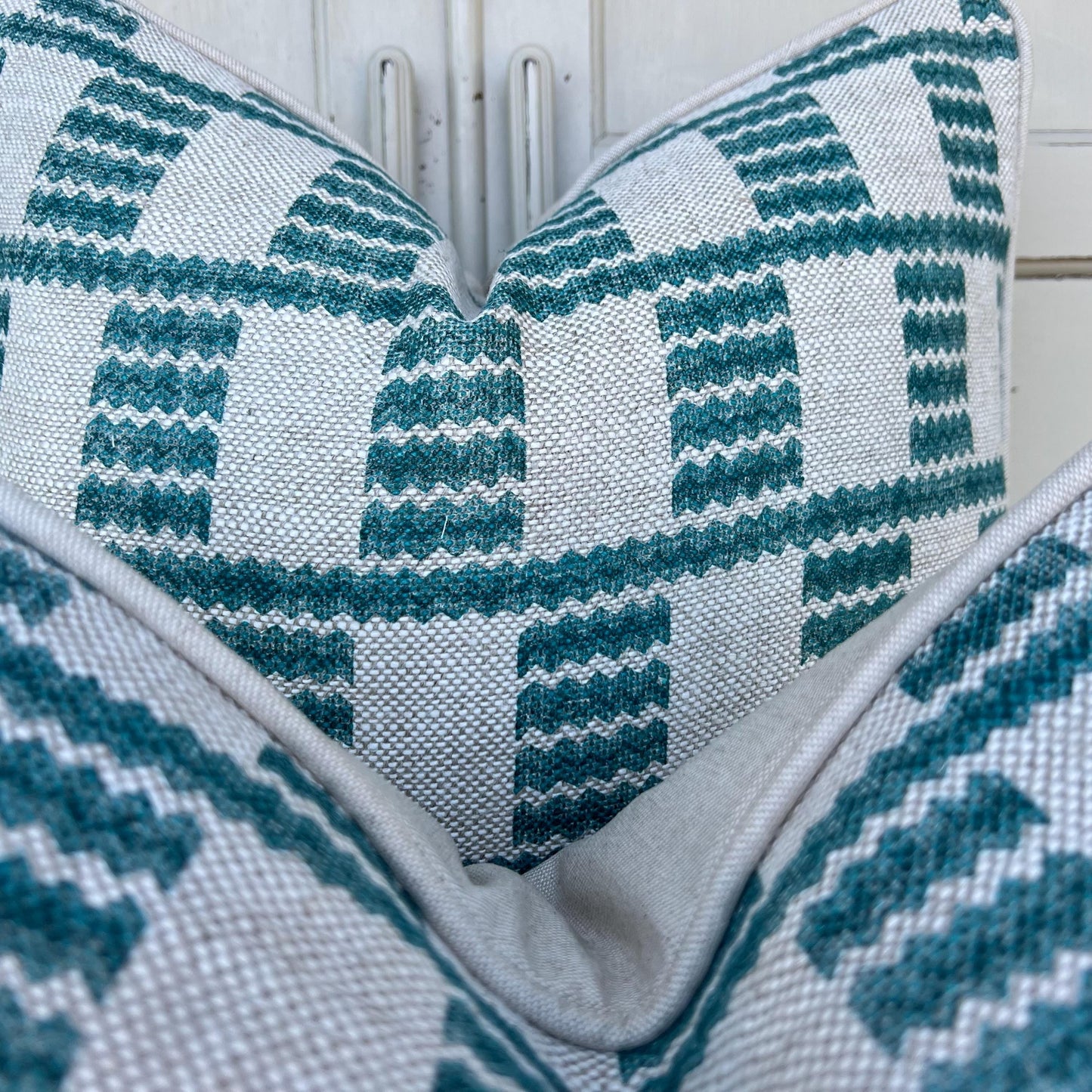 Cushions Made In Fermoie Cove Linen Luxury Designer Decorative Teal Neutral Cushion Pillow Throw Cover