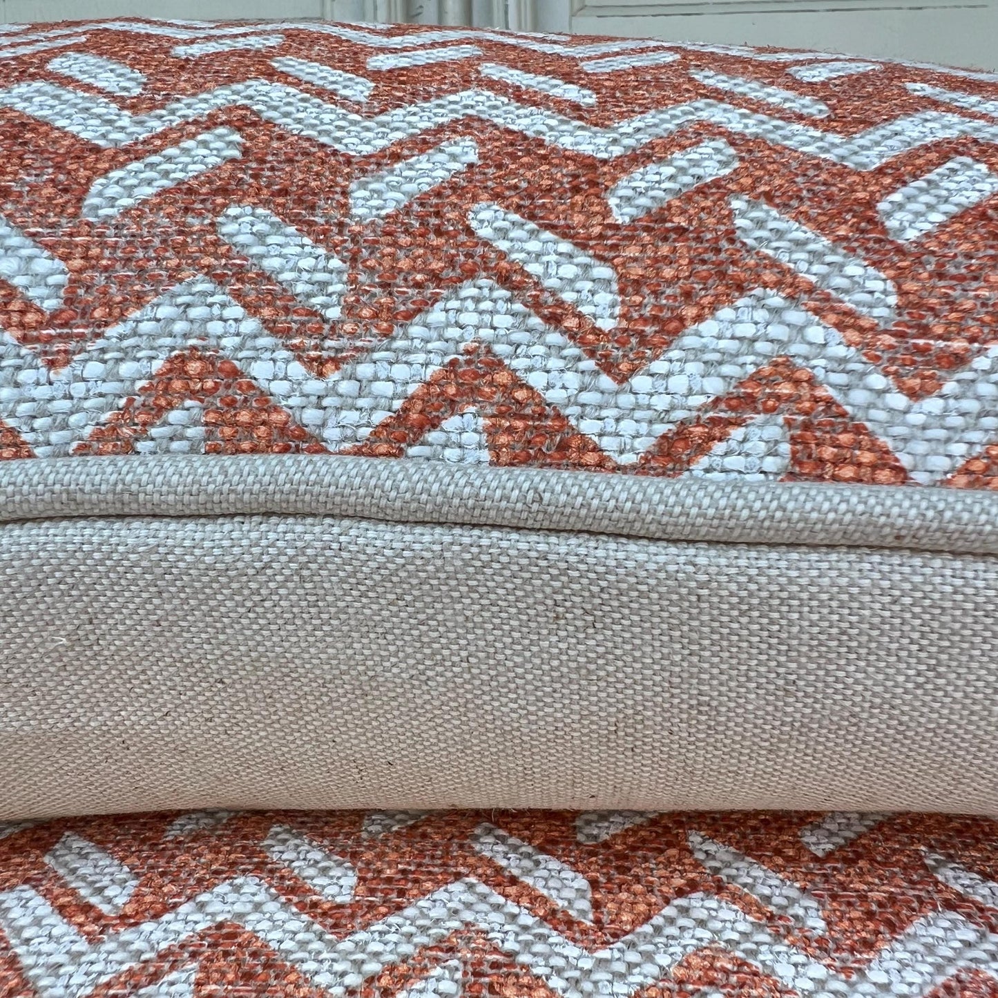 Fermoie Chiltern Luxury Designer Decorative Neutral Orange Linen Cushion Pillow Throw Cover