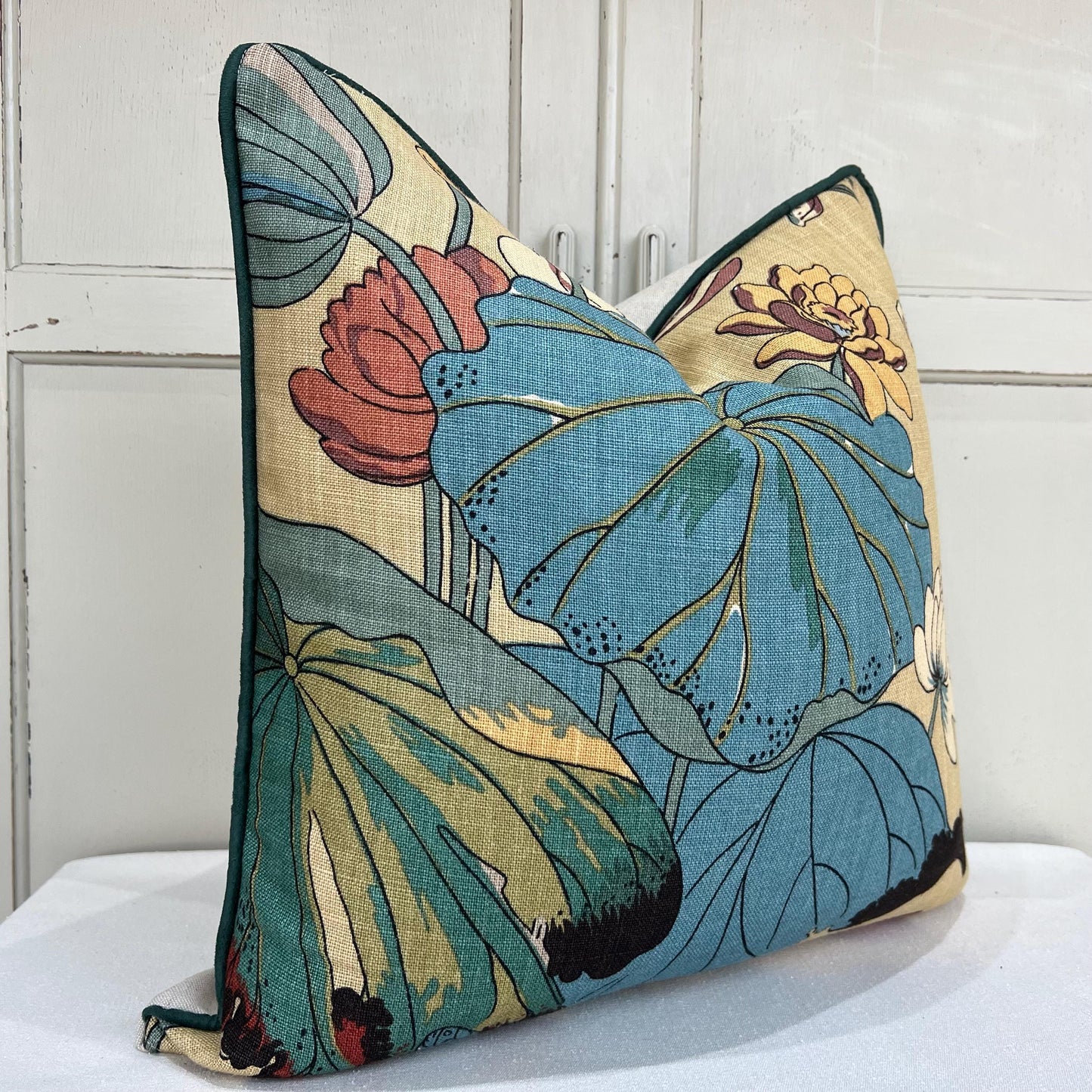 GP & J Baker Nympheus Taupe Beige Luxury Designer Linen Decorative Cushion Throw Pillow Cover