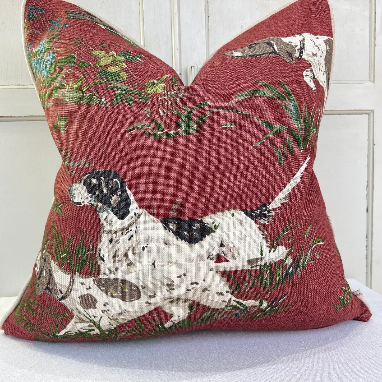 Schumacher Luxury Designer Pointers Burgundy Cushion Pillow Cover
