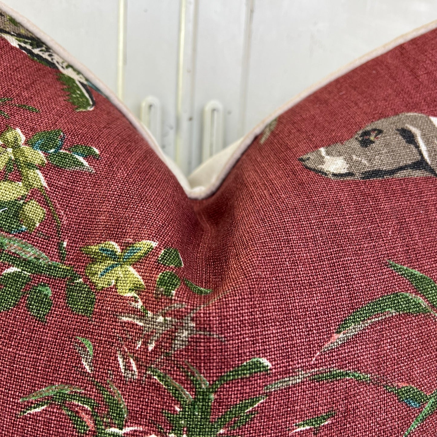 Schumacher Luxury Designer Pointers Burgundy Cushion Pillow Cover