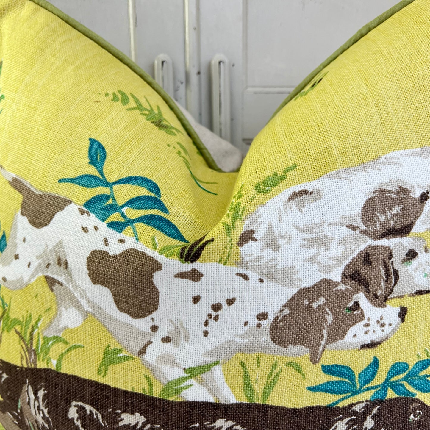 Schumacher Luxury Designer Pointers Yellow Decorative Cushion Pillow Throw Cover