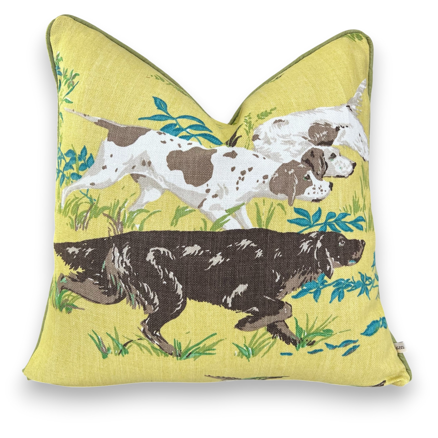 Schumacher Luxury Designer Pointers Yellow Decorative Cushion Pillow Throw Cover