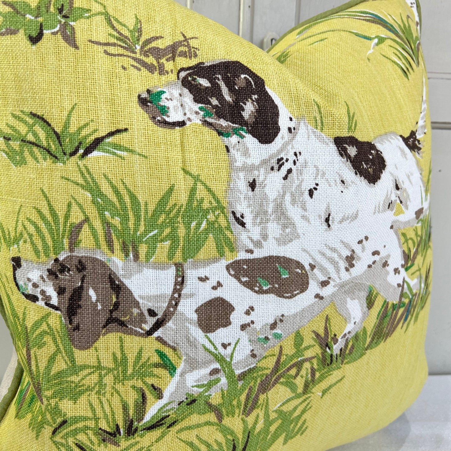 Schumacher Luxury Designer Pointers Yellow Decorative Cushion Pillow Throw Cover