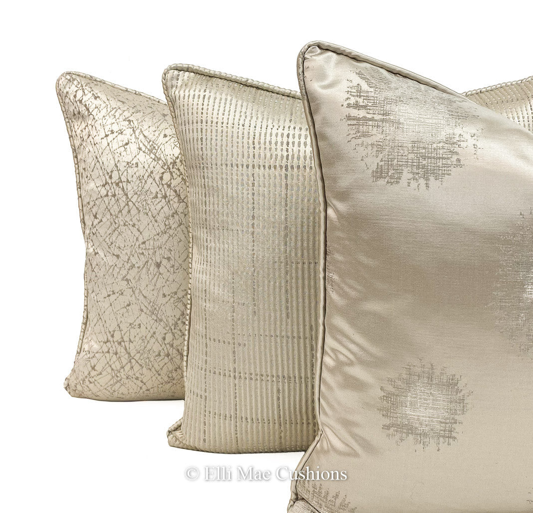 Luxury Designer Silver Grey Contemporary Satin Cushion Pillow Cover