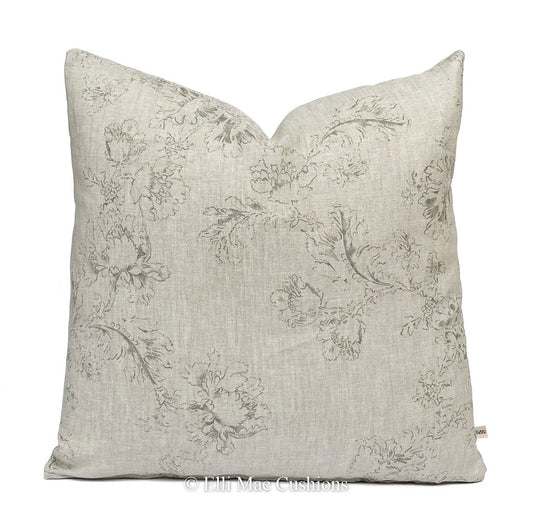 Cabbages and Roses Natural Meggernie Designer Fabric Black Shabby Chic Cushion Pillow Cover