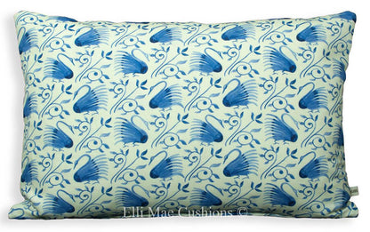 William Morris Swans Fabric BlueLinen Designer Vintage Cushion Cover Sofa Pillow