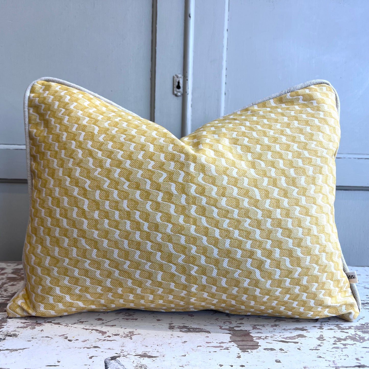 Cushions Made In Fermoie Ruffle Yellow Beige Cotton Decorative Sofa Pillow Cover