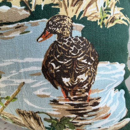 Schumacher Luxury Designer Dog and Duck Verdant Green Cushion Pillow Cover