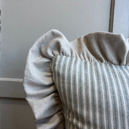 Cushions Made In Fermoie Luxury Designer Poulton Stripe Pale Soft Grey Cushion Pillow Throw Cover