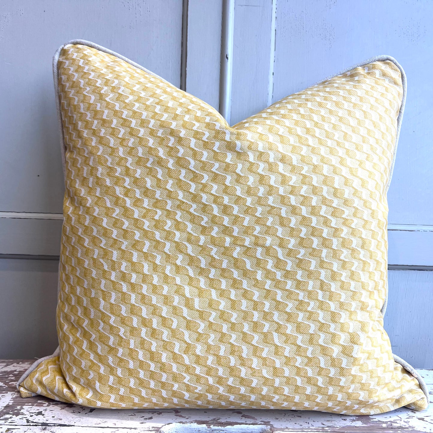 Cushions Made In Fermoie Ruffle Yellow Beige Cotton Decorative Sofa Pillow Cover
