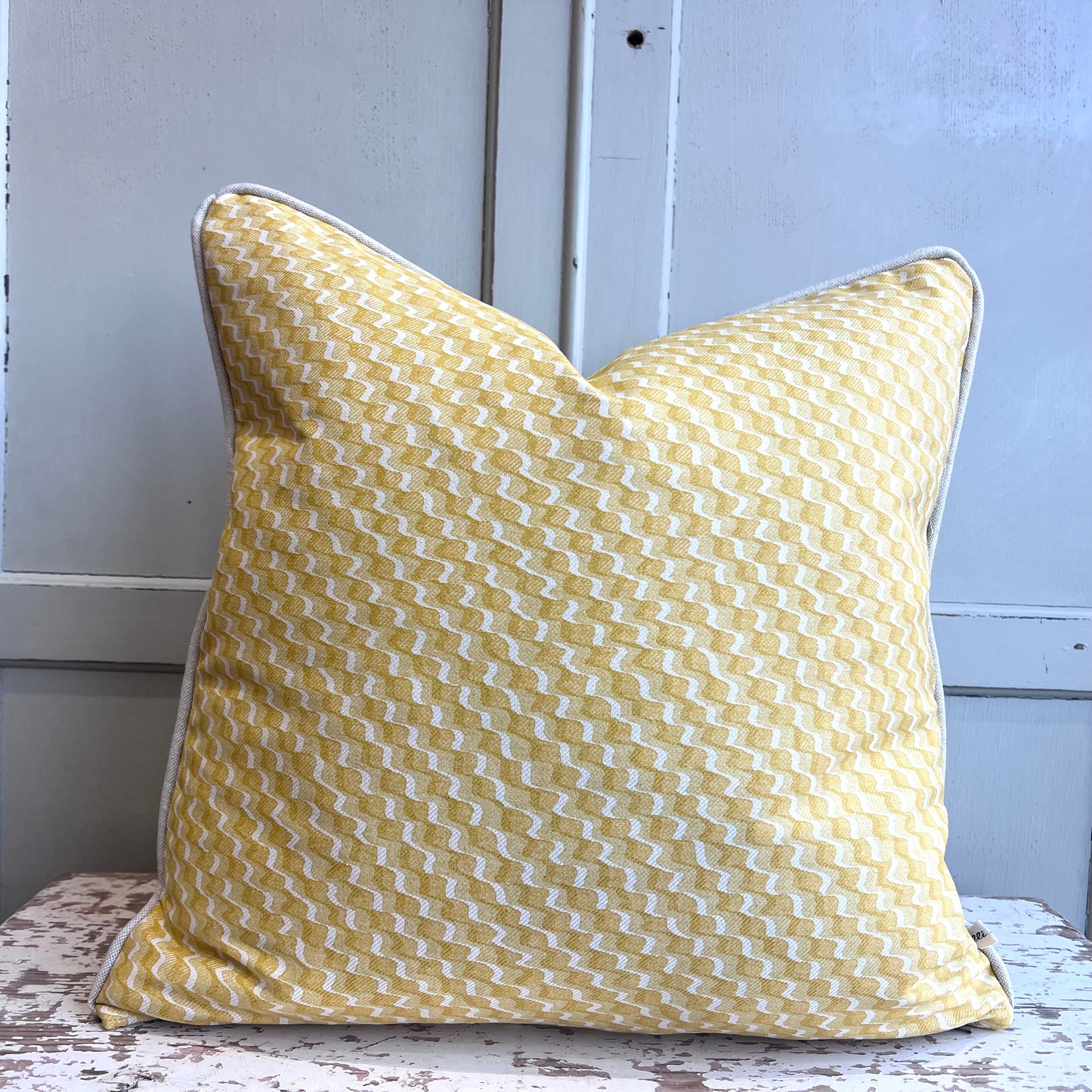 Cushions Made In Fermoie Ruffle Yellow Beige Cotton Decorative Sofa Pillow Cover