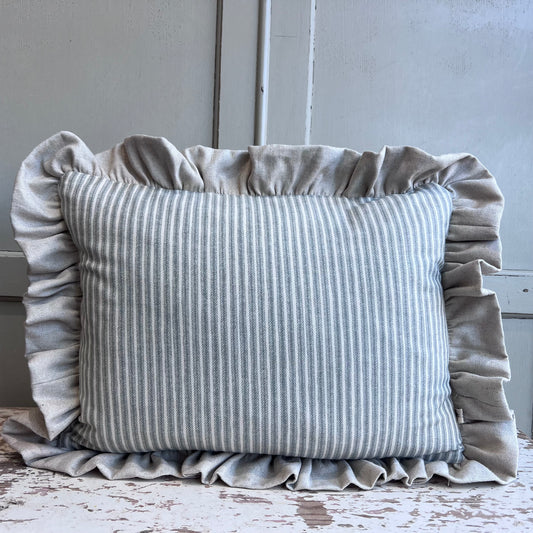 Cushions Made In Fermoie Luxury Designer Poulton Stripe Pale Soft Grey Cushion Pillow Throw Cover