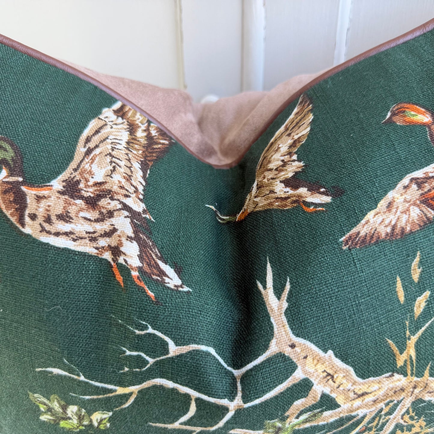 Schumacher Luxury Designer Dog and Duck Verdant Green Cushion Pillow Cover