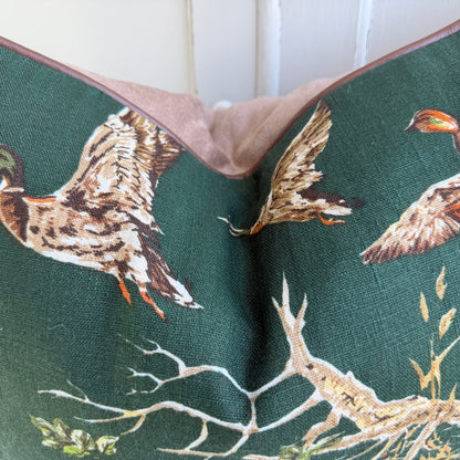 Schumacher Luxury Designer Dog and Duck Verdant Green Cushion Pillow Cover