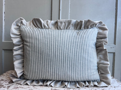 Cushions Made In Fermoie Luxury Designer Poulton Stripe Pale Soft Grey Cushion Pillow Throw Cover