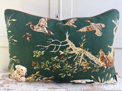 Schumacher Luxury Designer Dog and Duck Verdant Green Cushion Pillow Cover