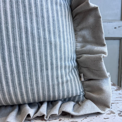 Cushions Made In Fermoie Luxury Designer Poulton Stripe Pale Soft Grey Cushion Pillow Throw Cover
