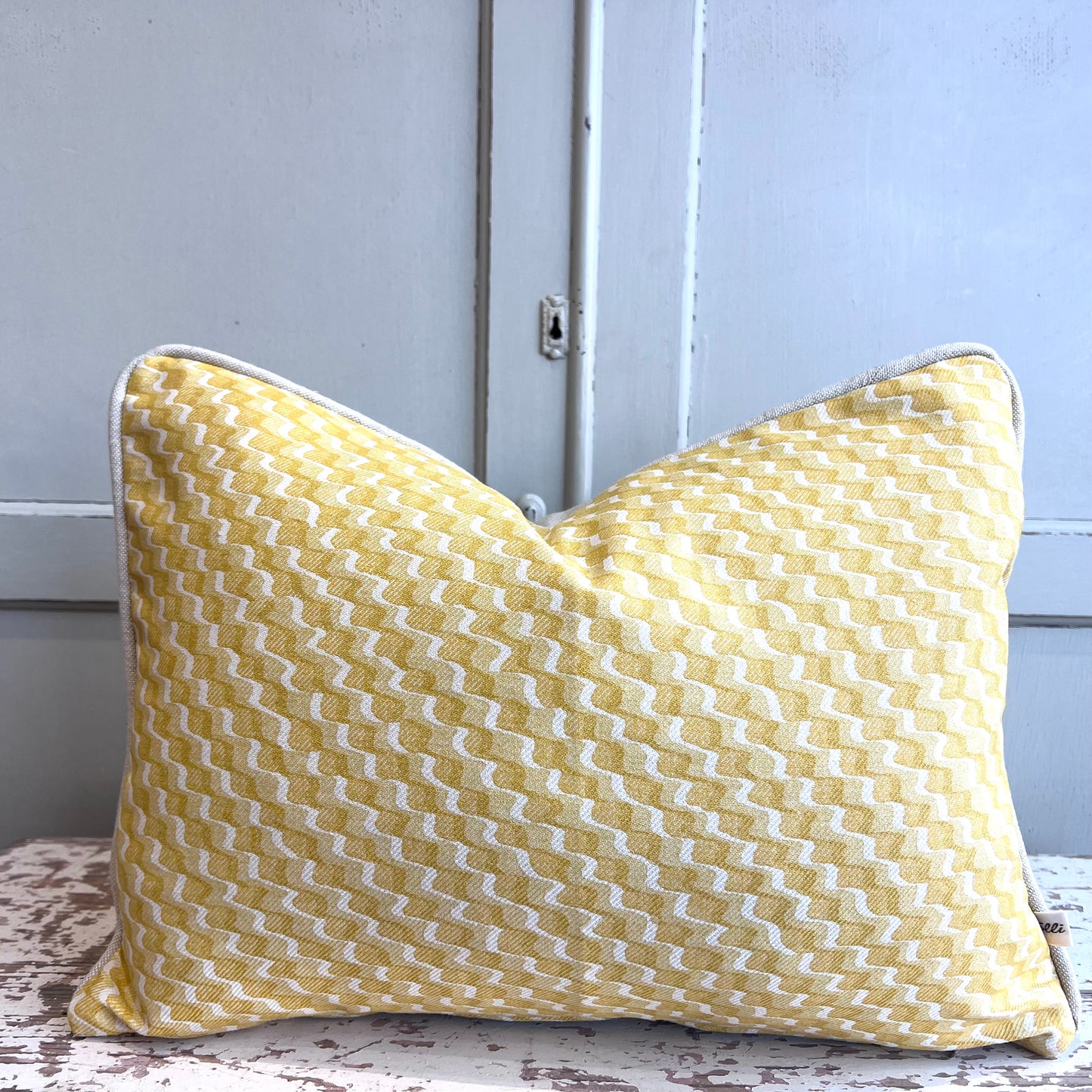 Cushions Made In Fermoie Ruffle Yellow Beige Cotton Decorative Sofa Pillow Cover