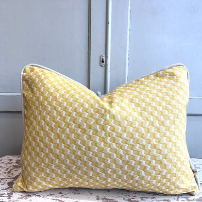 Cushions Made In Fermoie Ruffle Yellow Beige Cotton Decorative Sofa Pillow Cover