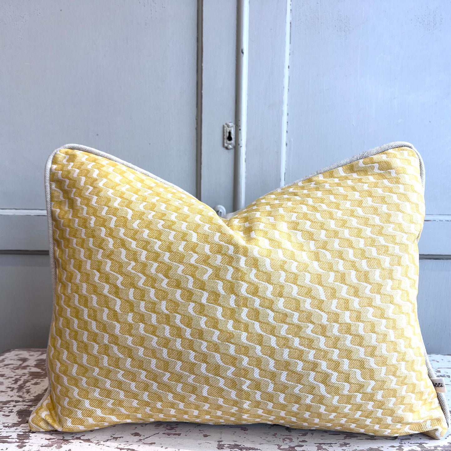 Cushions Made In Fermoie Ruffle Yellow Beige Cotton Decorative Sofa Pillow Cover