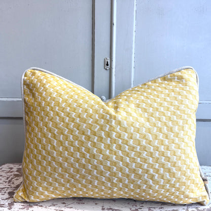 Cushions Made In Fermoie Ruffle Yellow Beige Cotton Decorative Sofa Pillow Cover