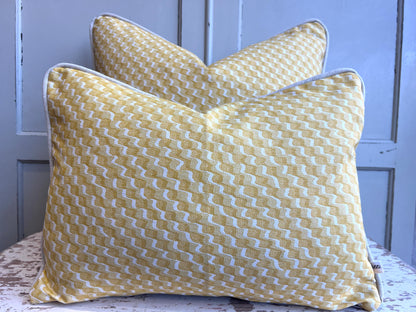 Cushions Made In Fermoie Ruffle Yellow Beige Cotton Decorative Sofa Pillow Cover
