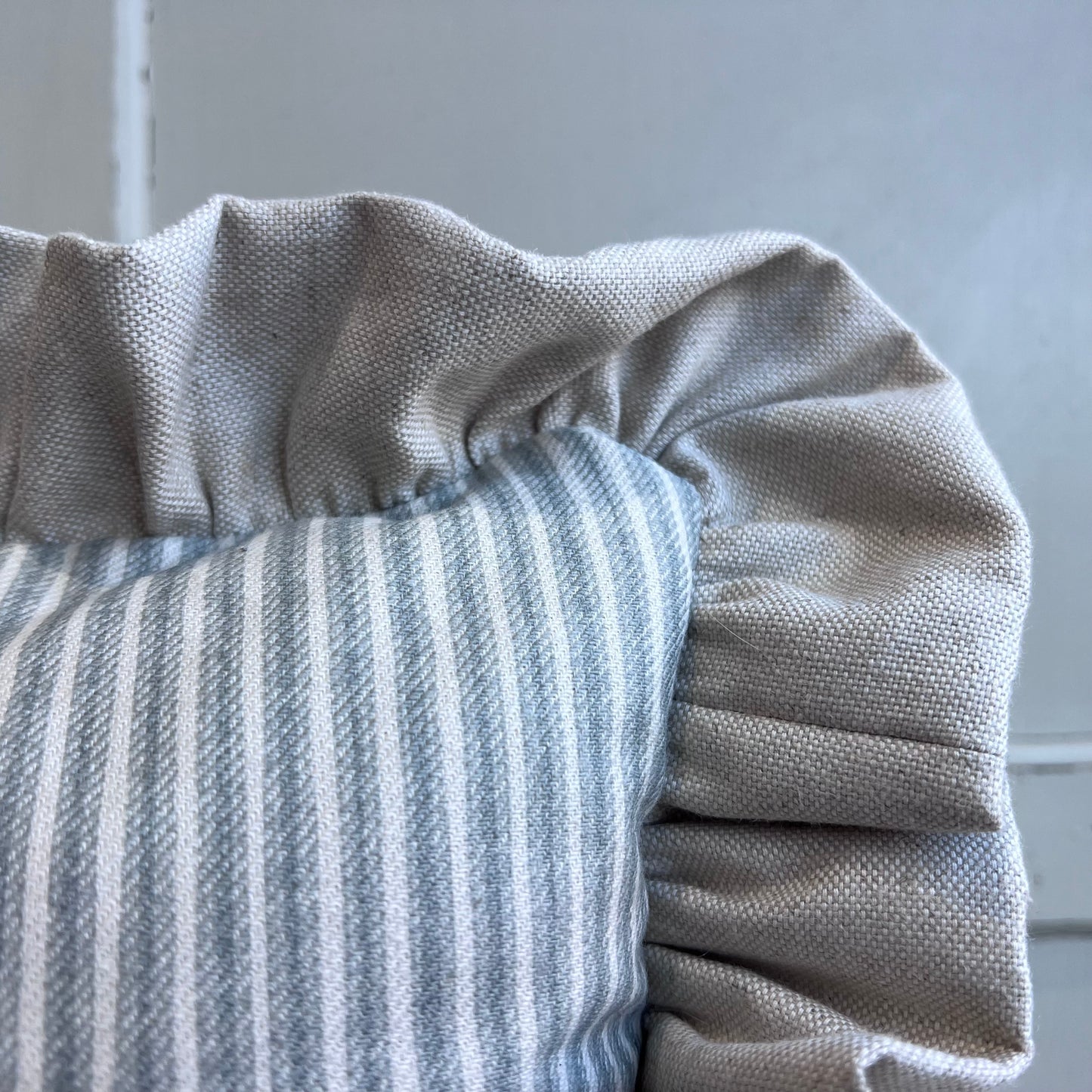 Cushions Made In Fermoie Luxury Designer Poulton Stripe Pale Soft Grey Cushion Pillow Throw Cover