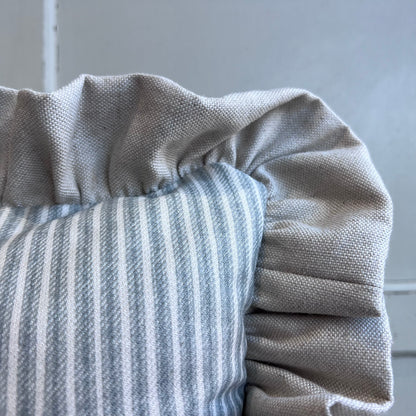 Cushions Made In Fermoie Luxury Designer Poulton Stripe Pale Soft Grey Cushion Pillow Throw Cover