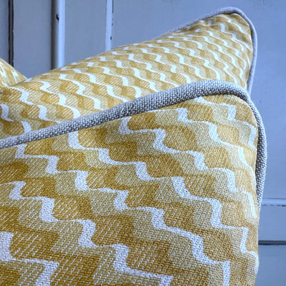 Cushions Made In Fermoie Ruffle Yellow Beige Cotton Decorative Sofa Pillow Cover