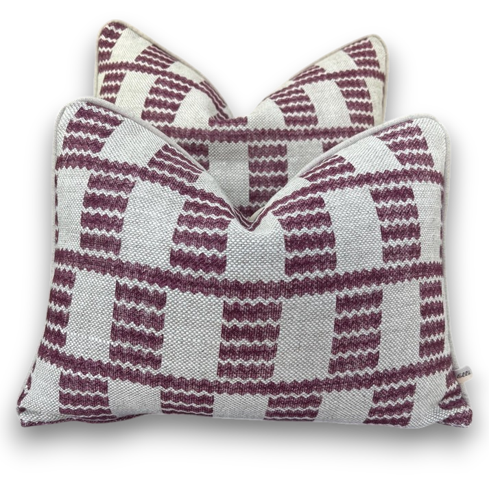 Cushions Made In Fermoie Cove Linen Luxury Designer Decorative Plum Neutral Cushion Pillow Throw Cover