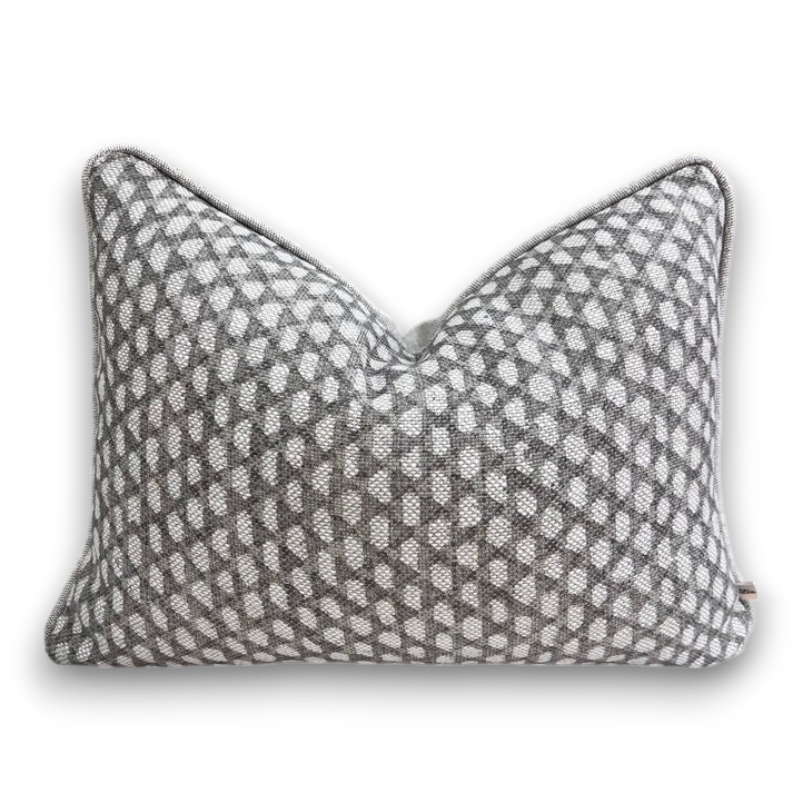 Fermoie Wicker Luxury Designer Decorative Grey Beige Linen Cushion Pillow Throw Cover