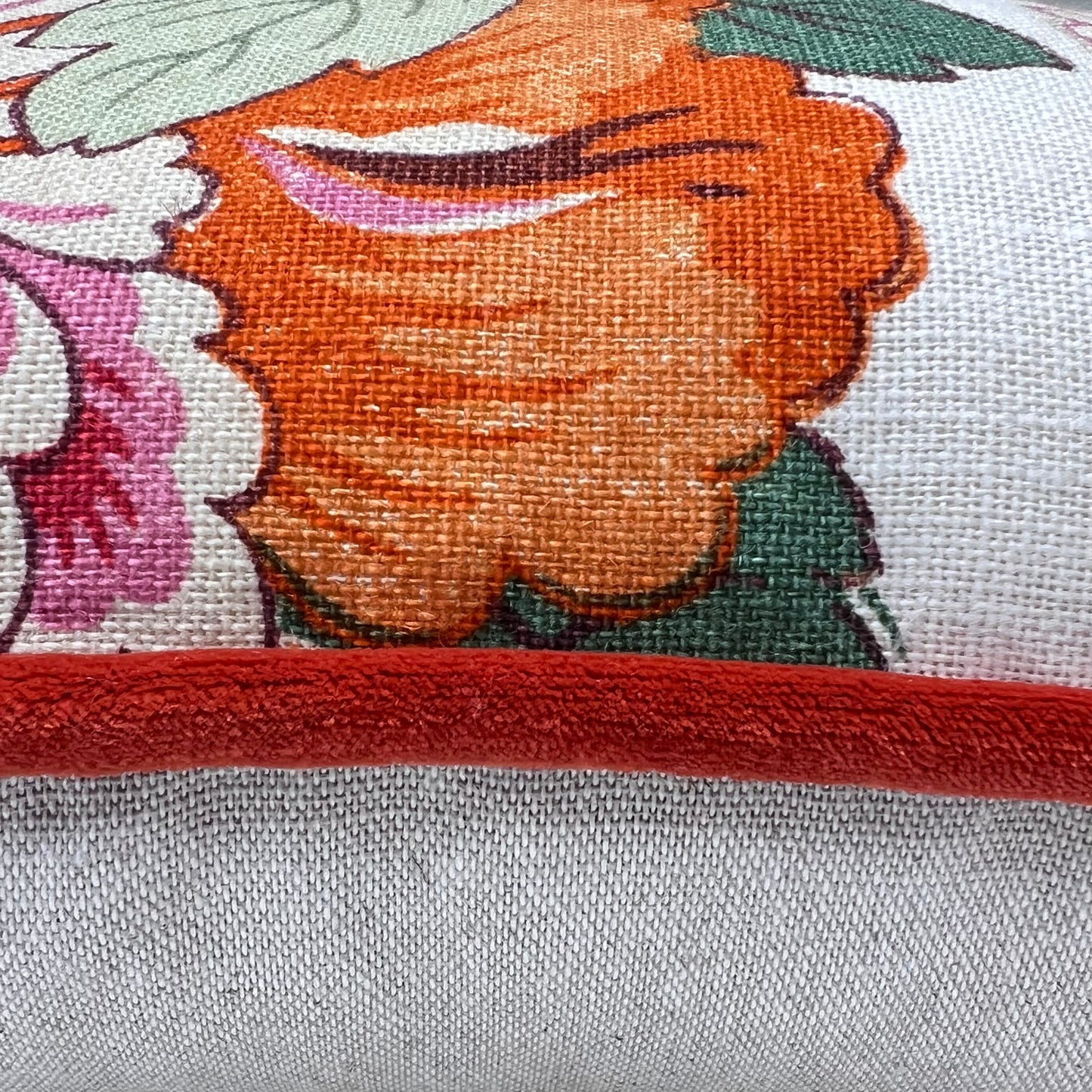GP & J Baker Designer Decorative Magnolia Cream Red Orange Cushion Pillow Throw Cover