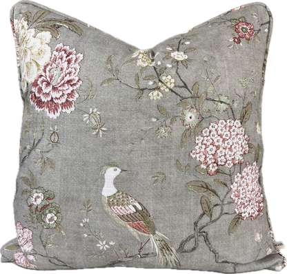 GP & J Baker Oriental Bird Luxury Designer Grey Double Sided Cushion Pillow Cover
