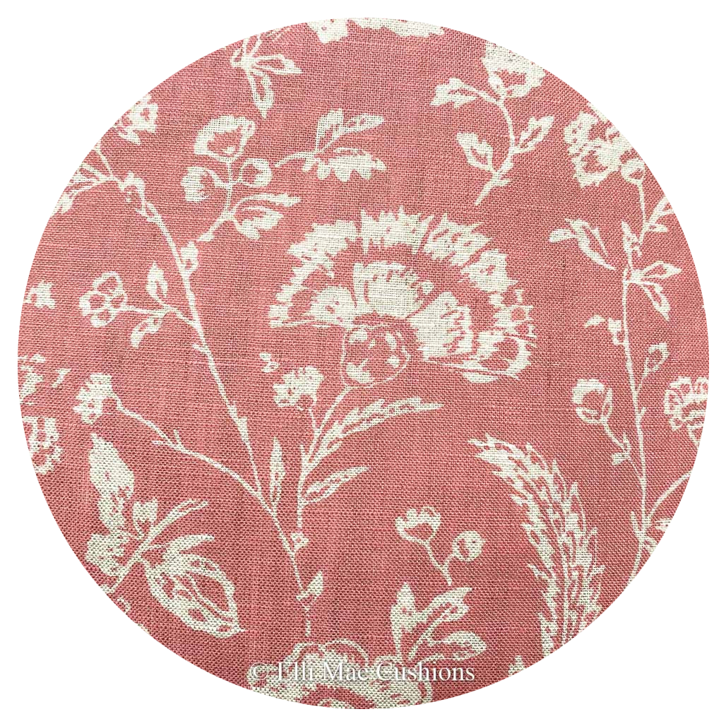 Cabbages and Roses French Toile Designer Shabby Chic Linen Raspberry Cushion Pillow Cover