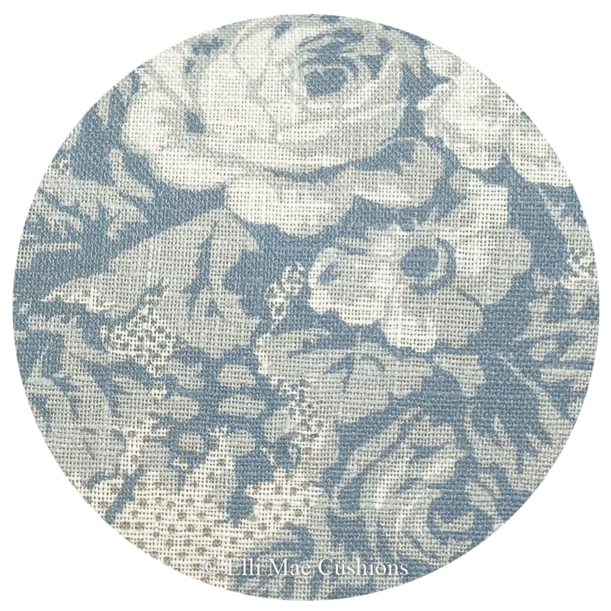Cabbages and Roses Charlotte Blue Luxury Linen Shabby Chic Cushion Pillow Cover