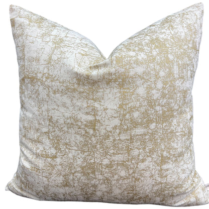 Luxury Designer Abstract Gold Cream Cushion Pillow Throw Cover