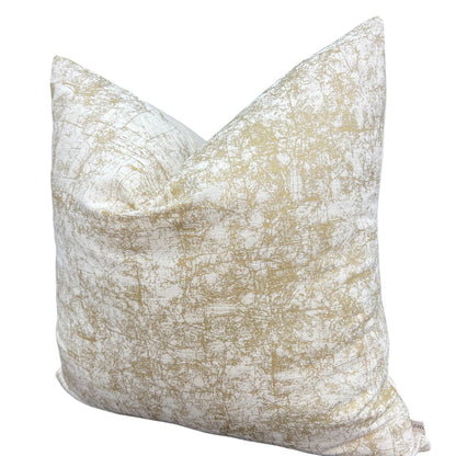 Luxury Designer Abstract Gold Cream Cushion Pillow Throw Cover