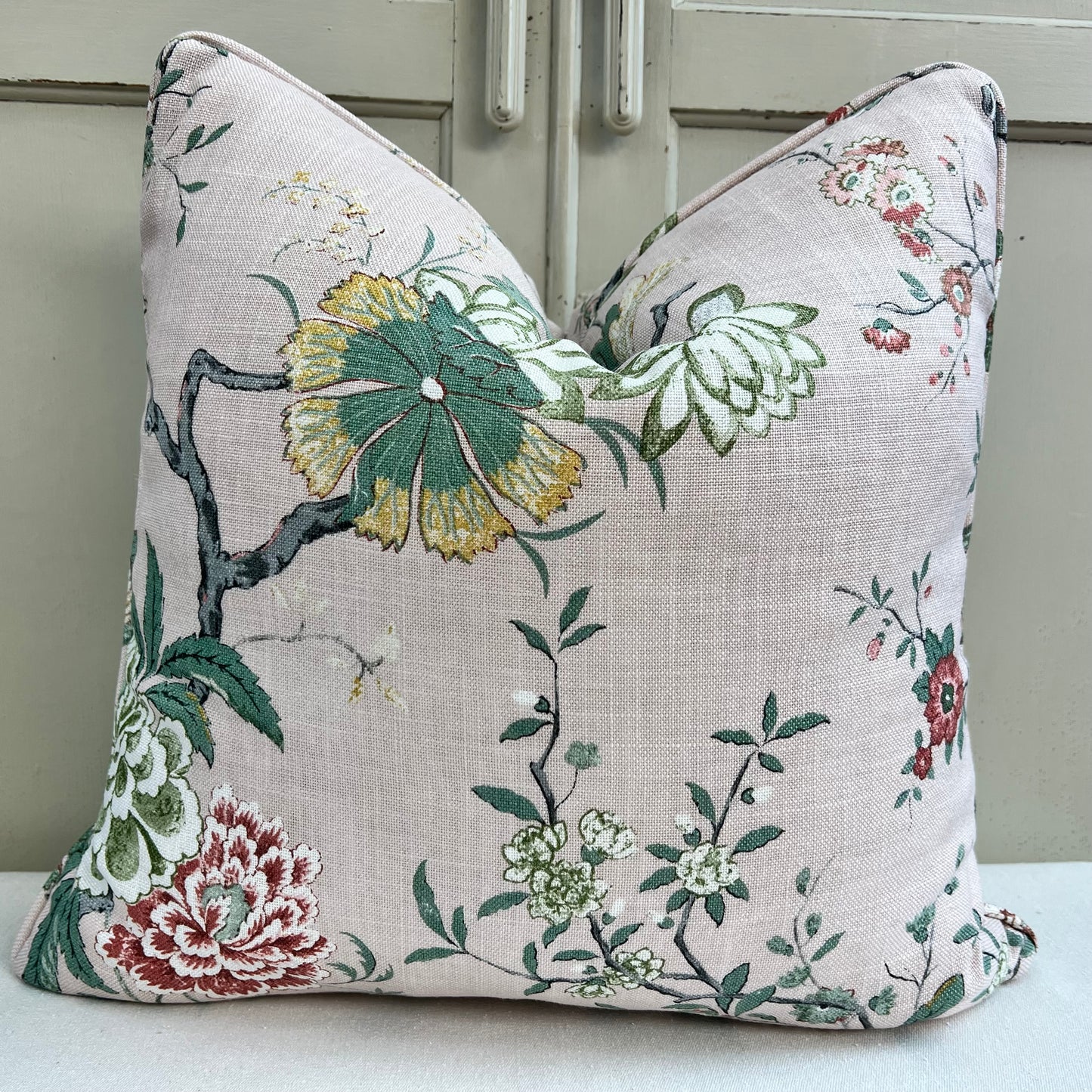 GP & J Baker Oriental Bird Luxury Designer Pink Double Sided Cushion Pillow Cover