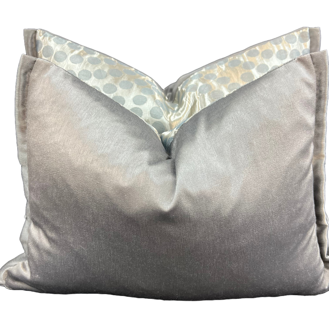 Luxury Designer Grey Silver Spotted Contemporary Cushion Pillow Cover