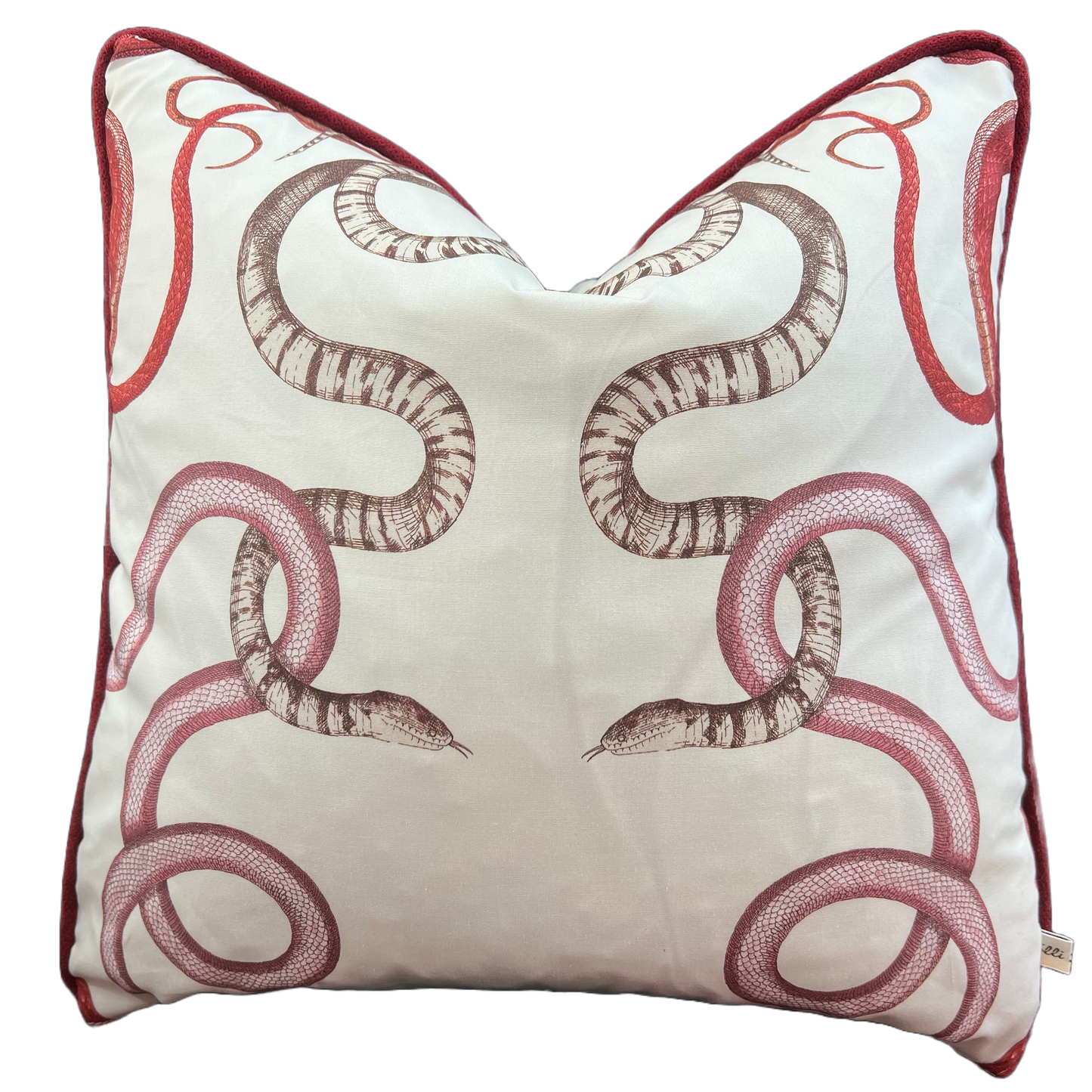 Schumacher Giove Snakes Luxury Designer Burgundy Double Sided Cushion Pillow Throw Cover