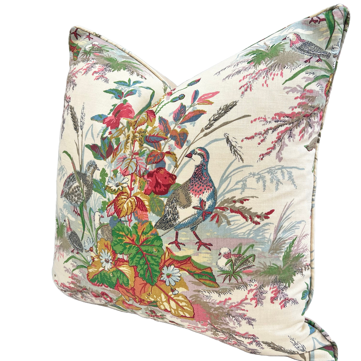 Schumacher Quail Meadow Summer Traditional Luxury Designer Cushion Sofa Throw Pillow Cover