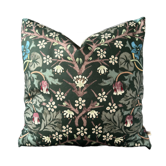 William Morris Blackthorn Vintage Green Cushion Sofa Pillow Cover