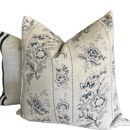 Cabbages and Roses India Rose Blue Shabby Chic Vintage Cushion Cover