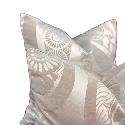 Casadeco Cachemire Designer Fabric Silver Neutral Cushion Pillow Cover