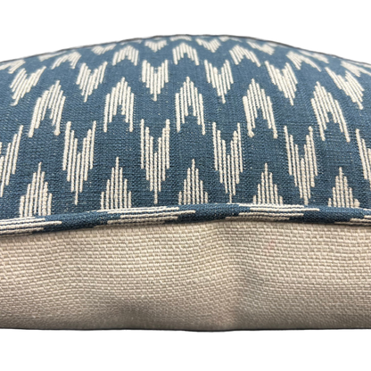 Luxury Designer Blue Geometric Weave Contemporary Cushion Throw Cover