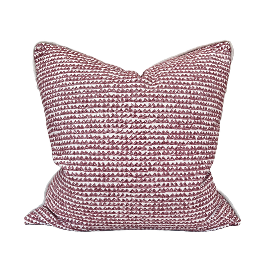 Cushions Made In Fermoie Mendip  Red Burgundy Neutral Cotton Cushion Pillow Throw Cover