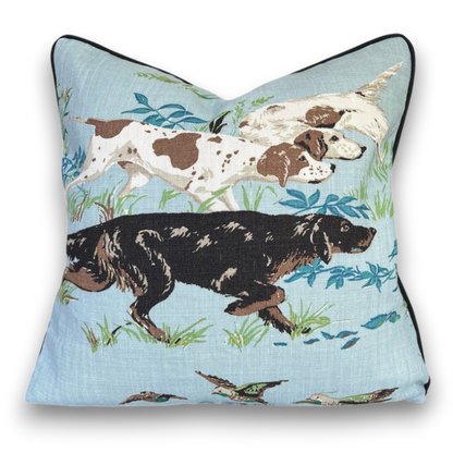 Schumacher Luxury Designer Pointers Sky Blue Cushion Pillow Cover