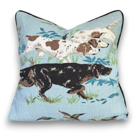 Schumacher Luxury Designer Pointers Sky Blue Cushion Pillow Cover